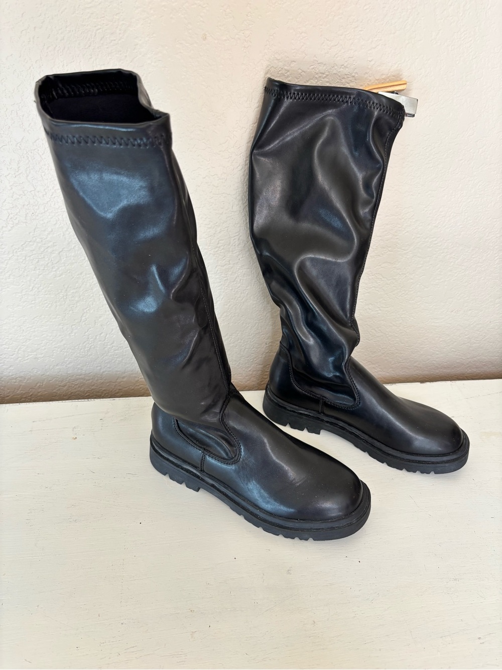 Tall Black Leather Riding Boots - Women's Classic Knee-High Style